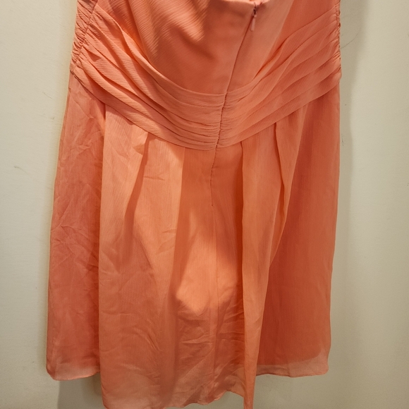 Elegant Coral Strapless Dress - Picture 7 of 9